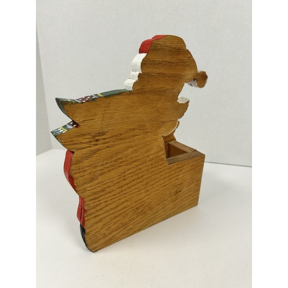 Handmade Wooden Painted Santa & Toys Freestanding Decor VTG - Picture 4 of 10